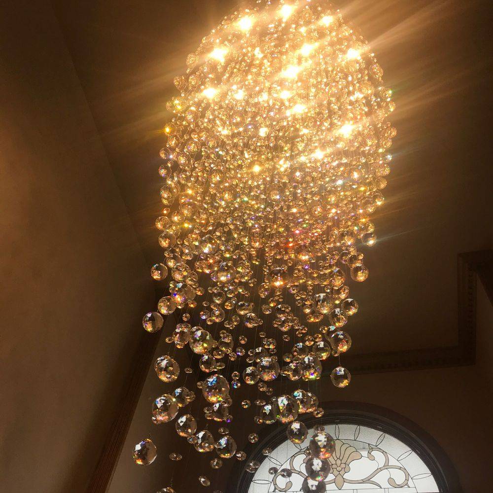 Decorative chandelier lighting in a home