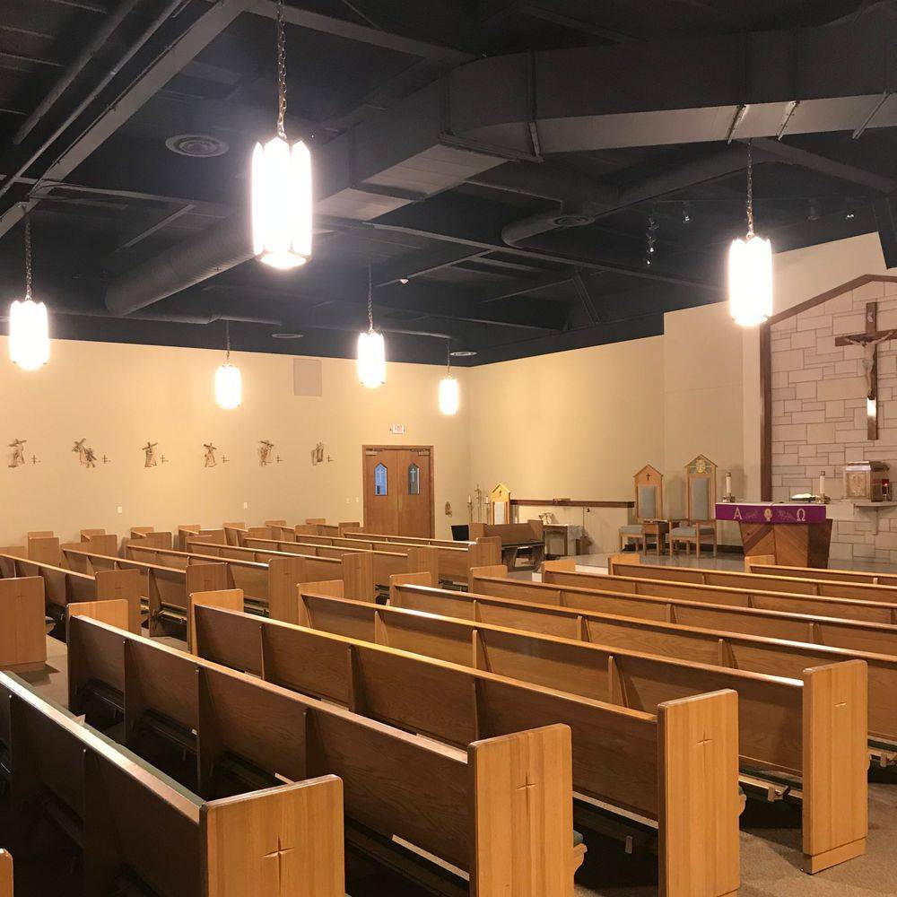 Interior lights in a large community space